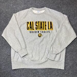 Vintage Cal state LA Champion Reverse Weave Mens XLGray Crewneck 90s Y2K